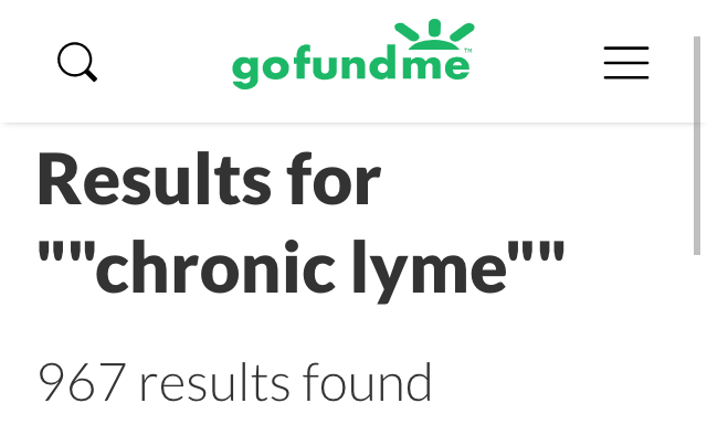 GoFundMe search: 967 results for "chronic Lyme", February 2, 2019