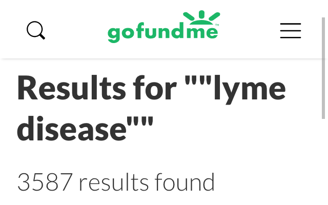 GoFundMe search: 3587 results for "Lyme disease", February 2, 2019